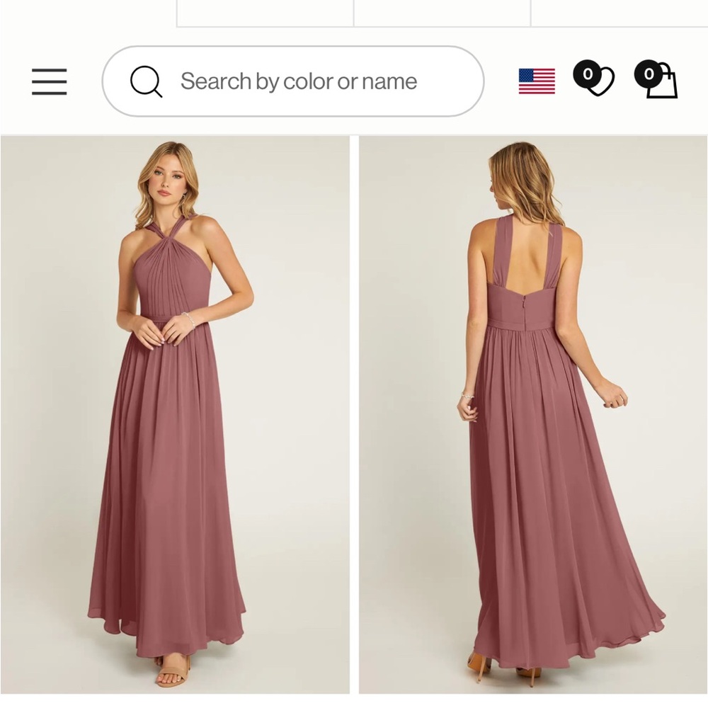 Azazie Jacey dress in Desert Rose